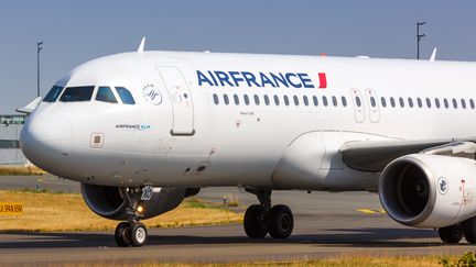 Un avion de la compagnie Air France, le 16 août 2018.&nbsp; (MARKUS MAINKA / PICTURE ALLIANCE)