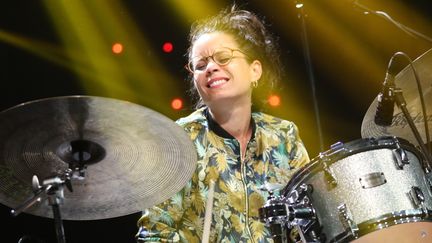 La batteuse Anne Paceo (ici à Marciac), en résidence à Jazz sous les pommiers, donnera deux concerts pendant le festival
 (Sébastien Lapeyrère / MaxPPP)