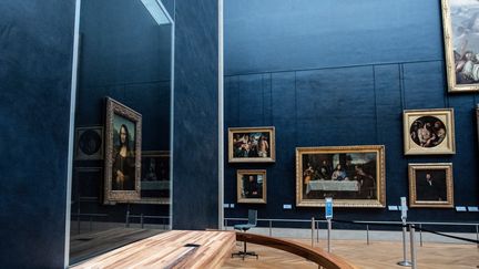 La Joconde dans la Salle des Etats au Louvre, le 8 janvier 2021. (MARTIN BUREAU / AFP)