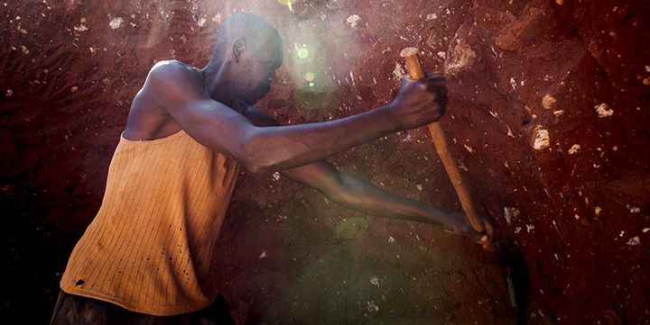 Dans une mine de cobalt en RDC (FEDERICO SCOPPA / AFP)