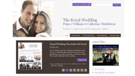 Le service de communication de St James's Palace a lancé un site officiel sur le mariage de William et Kate (Capture d'écran du site internet)