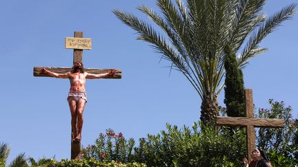 Une reconstitution de la crucifiction de Jésus dans le parc d'attraction Holy Land Experience à Orlando aux Etats-Unis&nbsp; (PHILIPPE LISSAC/GODONG / PHOTONONSTOP)