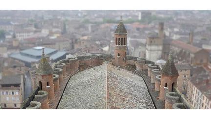 La cathédrale Sainte-Cécile d&#039;Albi (Tarn), vue de haut
 (DR)