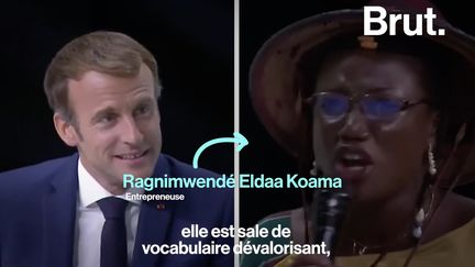 VIDEO. Le coup de gueule d'une entrepreneuse burkinabè face à Emmanuel Macron (BRUT)