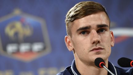 Antoine Griezmann, à l'occasion de la conférence de presse des Bleus du 16 juin dernier. (FRANCK FIFE / AFP)