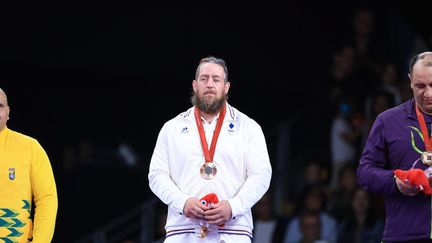 Expéditif. En finale pour la médaille de bronze, il n'a fallu que 29 petites secondes à Jason Grandry pour réaliser un ippon sur Onur Tastan. L'Arena Champ-de-Mars attend toujours sa médaille d'or. (LP/ OLIVIER ARANDEL / MAXPPP)