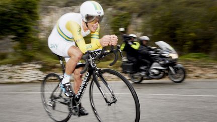 L'Australien Richie Porte a remporté le contre-la-montre en côte du col d'Eze et le général de Paris-Nice dimanche 15 mars. (DIRK WAEM / BELGA MAG)