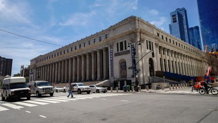 Le bâtiment loué par Facebook près de Penn Station à Manhattan, le 20 août 2020. (JOHN NACION / NURPHOTO / AFP)