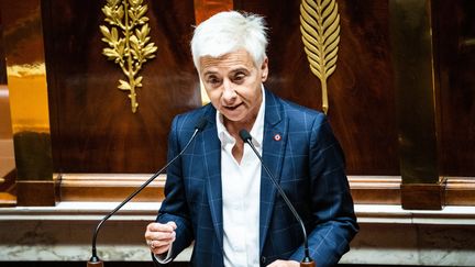 La députée LREM&nbsp;Anne-France Brunet, ici le 2 novembre 2021 à la tribune de l'Assemblée nationale. (XOSE BOUZAS / HANS LUCAS / AFP)