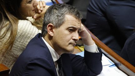 Gérald Darmanin, le ministre de l'Intérieur, le 28 novembre 2023. (LUDOVIC MARIN / AFP)