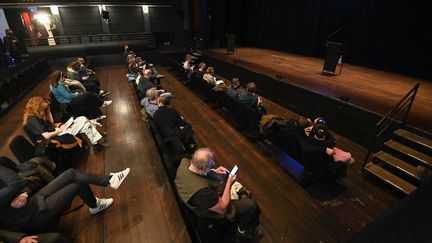 Spectacle test au Théâtre royal flamand de Bruxelles (KVS), le 26 avril 2021 (LAURIE DIEFFEMBACQ / BELGA MAG VIA AFP)