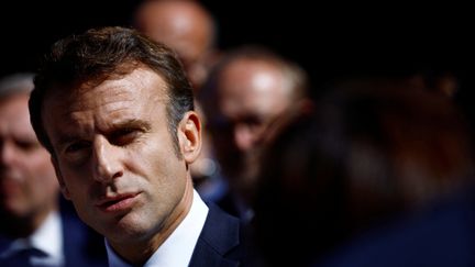 Emmanuel Macron à Saint-Nazaire, le 22 septembre 2022.&nbsp; (STEPHANE MAHE / POOL)