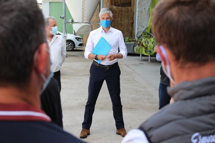 Laurent Wauquiez, le 3 juin 2021 à&nbsp;Aiton (Savoie). (ROBIN PRUDENT / FRANCEINFO)