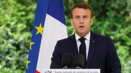 Emmanuel Macron&nbsp;s'exprime le 10 mai 2019 à Paris. (PHILIPPE WOJAZER / POOL / AFP)