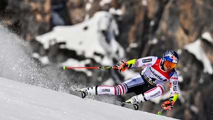 Alexis Pinturault lors de la première manche du géant des championnats du monde, vendredi 19 février 2021. (FABRICE COFFRINI / AFP)