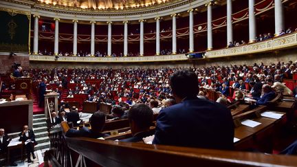 L'hémicycle de l'Assemblée nationale le 4 juillet 2017 à Paris. (CHRISTOPHE ARCHAMBAULT / AFP)