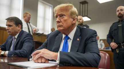 Donald Trump assiste à son procès dans un tribunal de Manhattan, à New York (Etats-Unis), le 30 mai 2024. (GETTY IMAGES NORTH AMERICA / AFP)