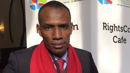 Abdelkerim Yacoub Koundougoumi, coordinateur du mouvement citoyen Projet pour une alternative crédible au Tchad (PACT) le 31 mars 2017, lors du RightsCon à Bruxelles.  (Falila Gbadamassi )