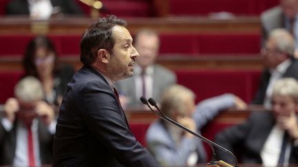 Sébastien Chenu, vice-président de l'Assemblée nationale, dans l'hémicycle, le 31 octobre 2022.&nbsp; (GEOFFROY VAN DER HASSELT / AFP)