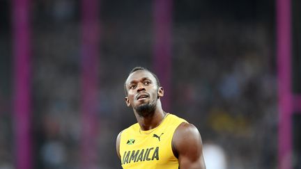 Le Jamaïcain Usain Bolt, le 4 août 2017 lors des Mondiaux d'athlétisme de Londres (Grande-Bretagne). (MUSTAFA YALCIN / ANADOLU AGENCY / AFP)