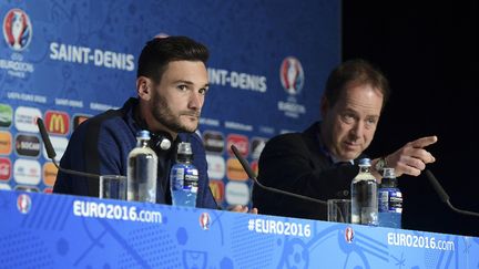 Hugo Lloris, le capitaine de l'équipe de France, lors d'une conférence de presse à Saint-Denis, le 2 juillet 2016. (HANDOUT / UEFA)