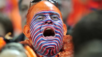 Un supporter n&eacute;erlandais lors du match de football amical opposant le Pays-Bas &agrave; l'Angleterre &agrave; Londres (Royaume-Uni), le 29 f&eacute;vrier 2012. (GLYN KIRK / AFP)