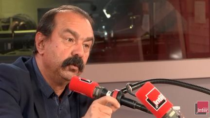 Philippe Martinez, secrétaire général de la CGT, dans les studios de France Inter. (France Inter)