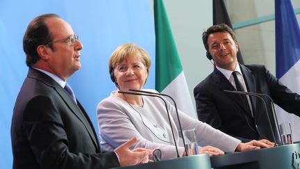 &nbsp; (Le président français, la chancelière allemande et le chef du gouvernement italien avaient appelé dès le 27 juin à Berlin à une "nouvelle impulsion" pour l'Europe © Maxppp)