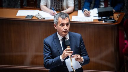 Le ministre de l'Intérieur, Gérald Darmanin, à l'Assemblée nationale, le 11 juillet 2023. (XOSE BOUZAS / HANS LUCAS / AFP)