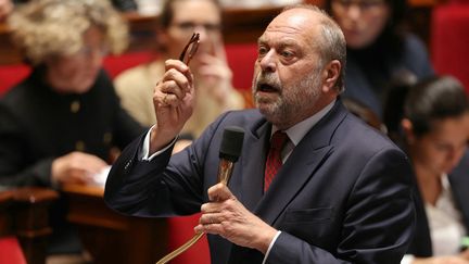 Eric Dupond-Moretti à l'Assemblée, le 30 avril 2024. (THOMAS SAMSON / AFP)