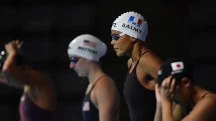 Coralie Balmy lors de la demi-finale du 4x200m nage libre (PIERRE-PHILIPPE MARCOU / AFP)