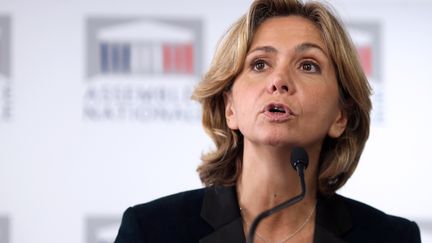 Val&eacute;rie P&eacute;cresse durant une conf&eacute;rence de presse &agrave; l'Assembl&eacute;e nationale &agrave; Paris, le 29 octobre 2013. (KENZO TRIBOUILLARD / AFP)