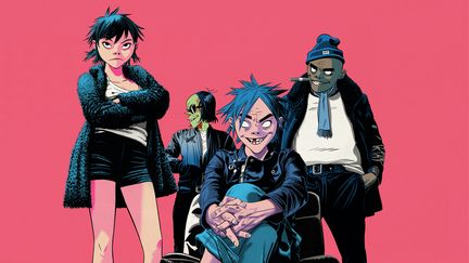 Le groupe virtuel Gorillaz, qui accueille le bassiste Ace pour remplacer le charismatique (et déglingué) Murdoc. (Jamie Hewlett)