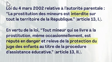 La prostitution des mineurs et la loi (© APCE)