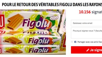 Image accompagnant la pétition mise en ligne sur le site mesopinions.com réclamant le retour des "véritables Figolu", le 22 avril 2020. (MESOPINIONS.COM)