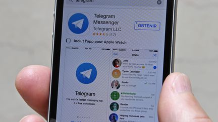 Image d'illustration de l'application Telegram. (CHRISTOPHE ARCHAMBAULT / AFP)