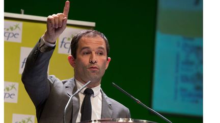  (Benoît Hamon a donné une conférence de presse à 6 jours de la première épreuve © maxppp)