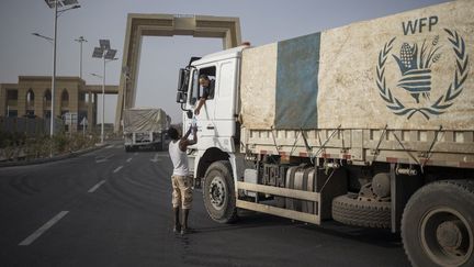 Un camion affrété par le Programme alimentaire mondial lors d'une précédente livraison alimentaire dans le Tigré (Ethiopie), le 15 mai 2022. (MICHELE SPATARI / AFP)