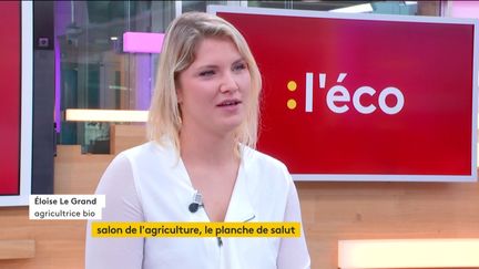 Invitée de Stéphane Dépinoy dans ":l'éco", Éloïse Le Grand, jeune agricultrice bio, est venue parler de son activité. Lancée dans l'élevage bio, elle a choisie le circuit court pour favoriser l'échange avec les consommateurs.