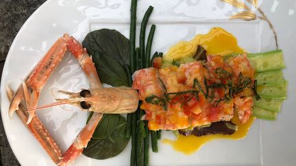 Courgette de Nice et langoustine à la Jacques Chibois. (RADIO FRANCE / BERNARD THOMASSON)