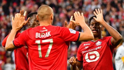 Burak Yilmaz et le LOSC s'imposent face à Reims. (DENIS CHARLET / AFP)