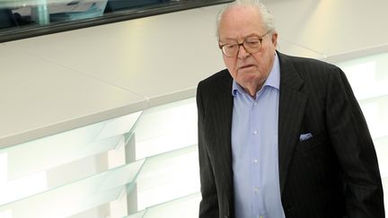 Jean-Marie Le Pen, au Parlement europ&eacute;en,&nbsp;&agrave; Strasbourg (Alsace), le 19 mai 2015. (  MAXPPP)