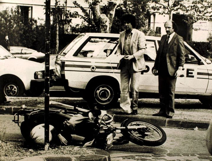 Reproduction d'une photo de l'assassinat du juge Pierre MICHEL prise par Serge ASSIER le 21 Octobre 1981
 (PHOTOPQR/LA PROVENCE)