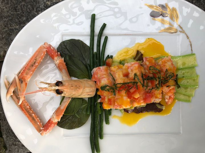 Courgette de Nice et langoustine à la Jacques Chibois. (RADIO FRANCE / BERNARD THOMASSON)