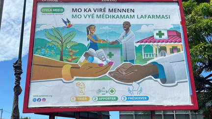 Campagne d'affichage de Cyclamed en Guyane (Audrey Virassamy)