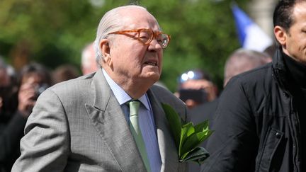 Jean-Marie Le Pen, le 1er mai 2018, à Paris. (MICHEL STOUPAK / NURPHOTO  / AFP)