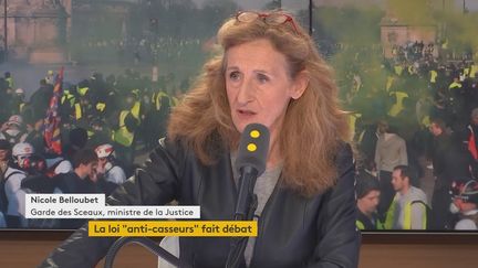 Nicole Belloubet, ministre de la Justice et garde des Sceaux, était l'invitée de franceinfo, mercredi 20 février 2019. (FRANCEINFO / RADIOFRANCE)