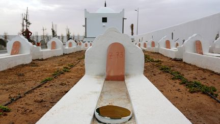 Le Jardin d'Afrique, cimetière du Sud tunisien pour les migrants qui se sont noyés en traversant la Méditerranée, le 1er juin 2021. (FATHI NASRI / AFP)