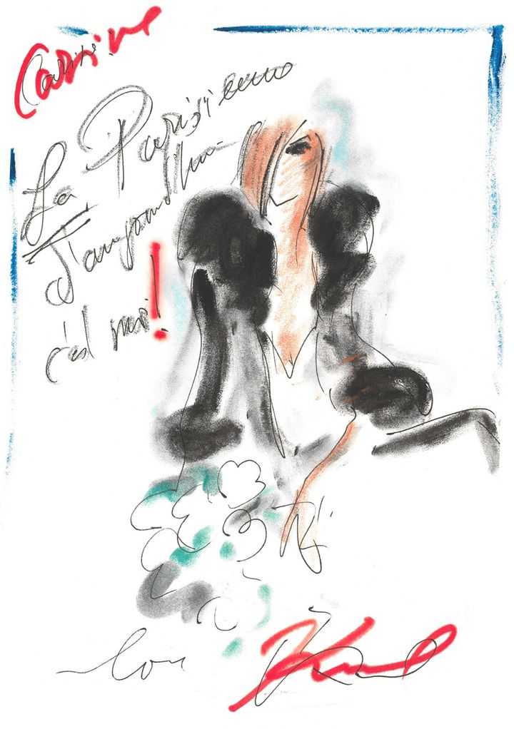 Croquis de la collection Carine Roitfeld pour Karl Lagerfeld (KARL LAGERFELD)