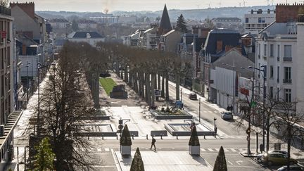 La ville de Montluçon (Allier), durant le confinement, le 17 mars 2020. (SALESSE FLORIAN / MAXPPP)